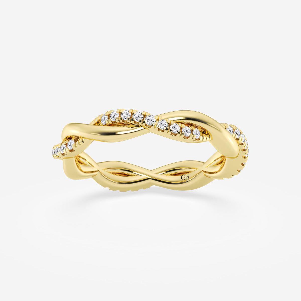 GWA101 - 1/4 ctw Round Lab Grown Diamond Petite Twist Eternity Band - 3mm Width