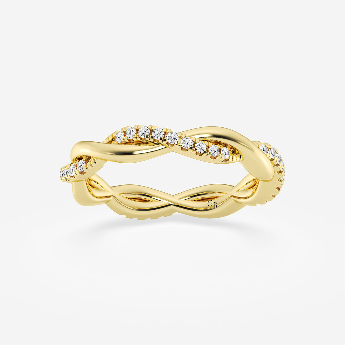 GWA101 - product video for 1/4 ctw Round Lab Grown Diamond Petite Twist Eternity Band - 3mm Width