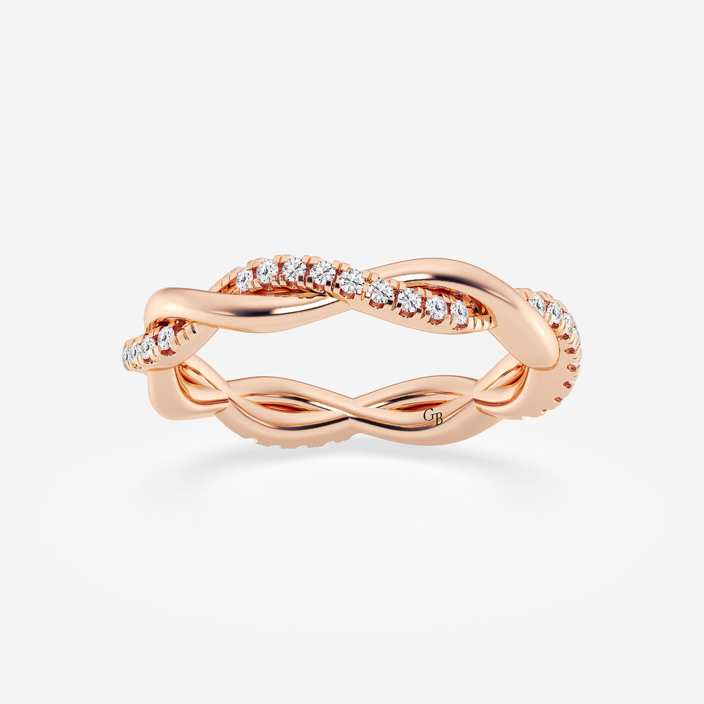 GWA101 - product video for 1/4 ctw Round Lab Grown Diamond Petite Twist Eternity Band - 3mm Width