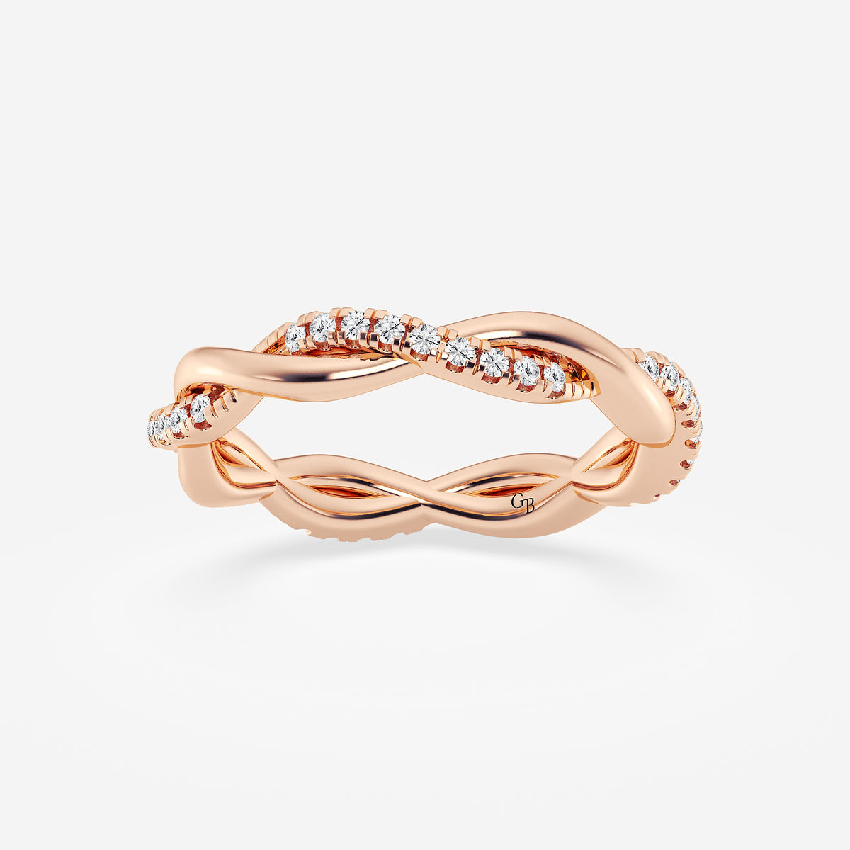 GWA101 - product video for 1/4 ctw Round Lab Grown Diamond Petite Twist Eternity Band - 3mm Width