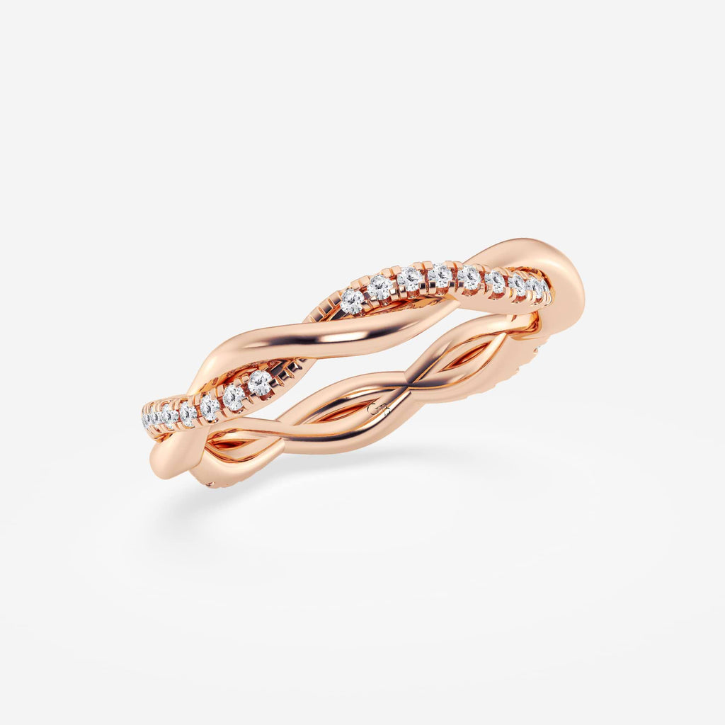 GWA101 - Additional Image 1 for  1/4 ctw Round Lab Grown Diamond Petite Twist Eternity Band - 3mm Width