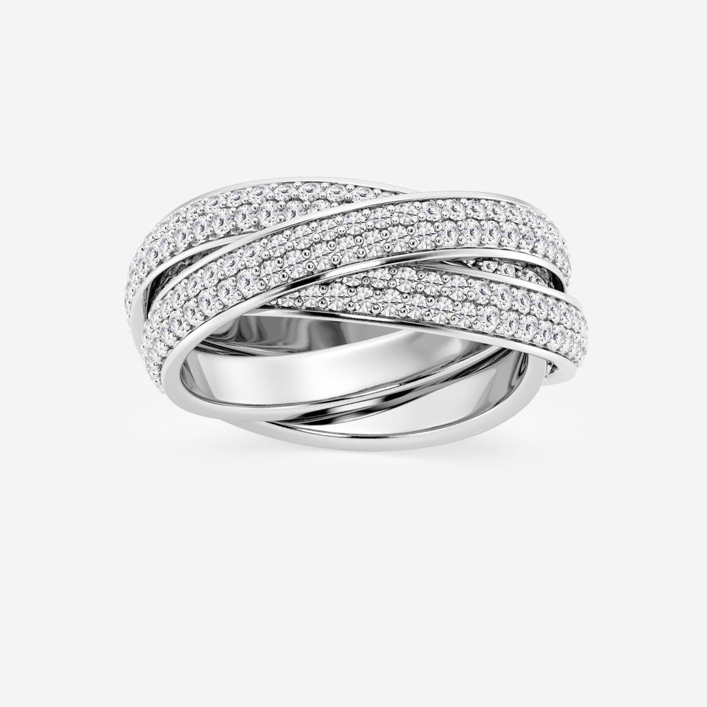 GWA102 - 2 ctw Round Lab Grown Diamond Pave Infinity Eternity Band - 8mm Width