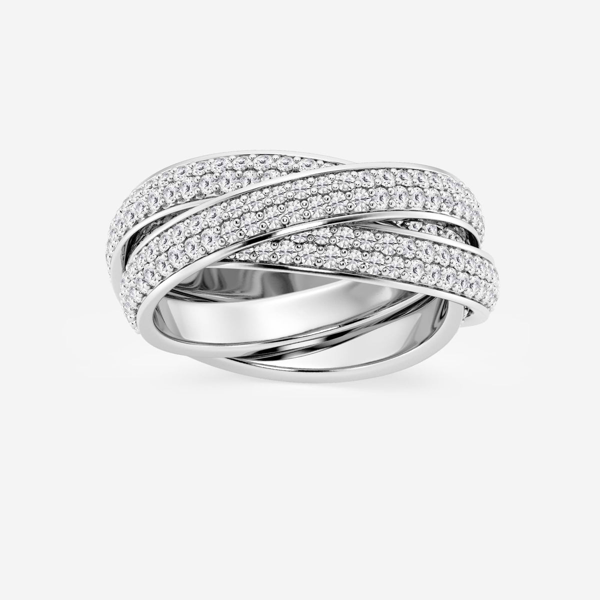 GWA102 - 2 ctw Round Lab Grown Diamond Pave Infinity Eternity Band - 8mm Width