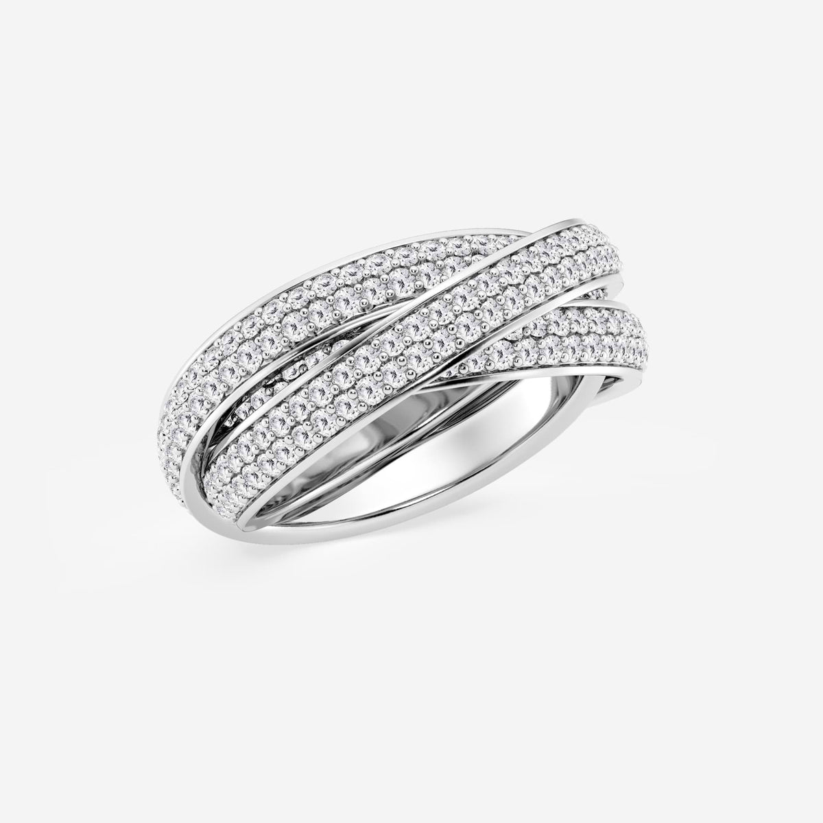 GWA102 - Additional Image 1 for  2 ctw Round Lab Grown Diamond Pave Infinity Eternity Band - 8mm Width