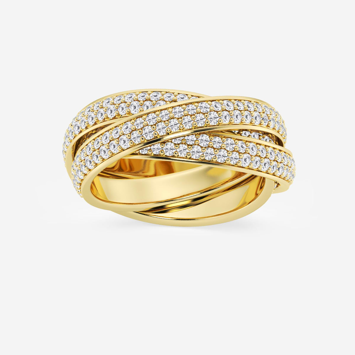 GWA102 - 2 ctw Round Lab Grown Diamond Pave Infinity Eternity Band - 8mm Width