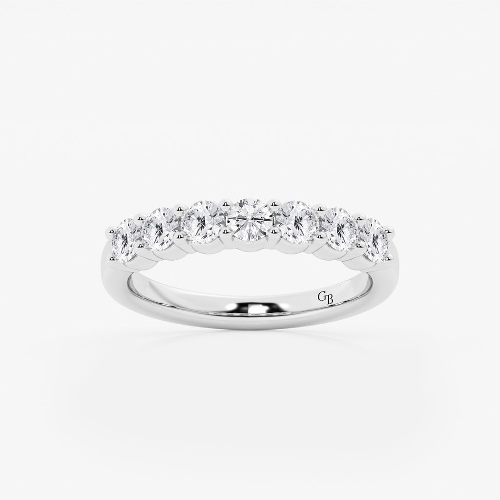 GWA105 - 1 ctw Round Lab Grown Diamond Seven Stone Shared Prong Anniversary Band