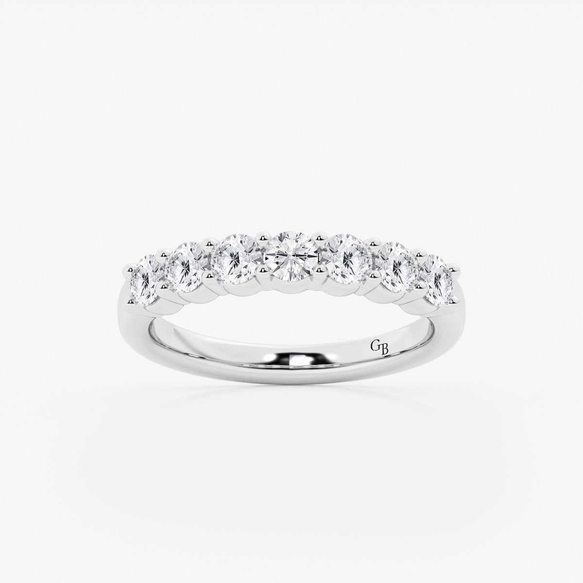 GWA105 - 1 ctw Round Lab Grown Diamond Seven Stone Shared Prong Anniversary Band