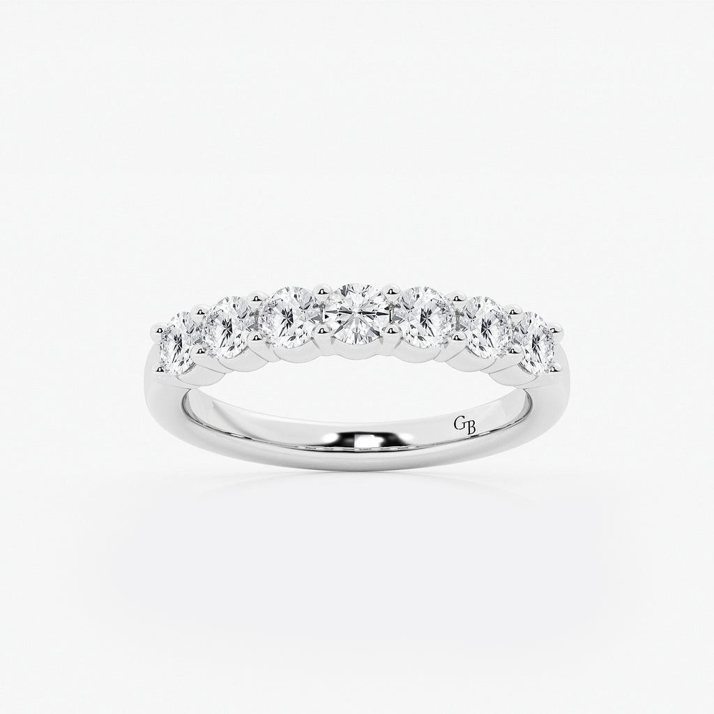GWA105 - product video for 1 ctw Round Lab Grown Diamond Seven Stone Shared Prong Anniversary Band
