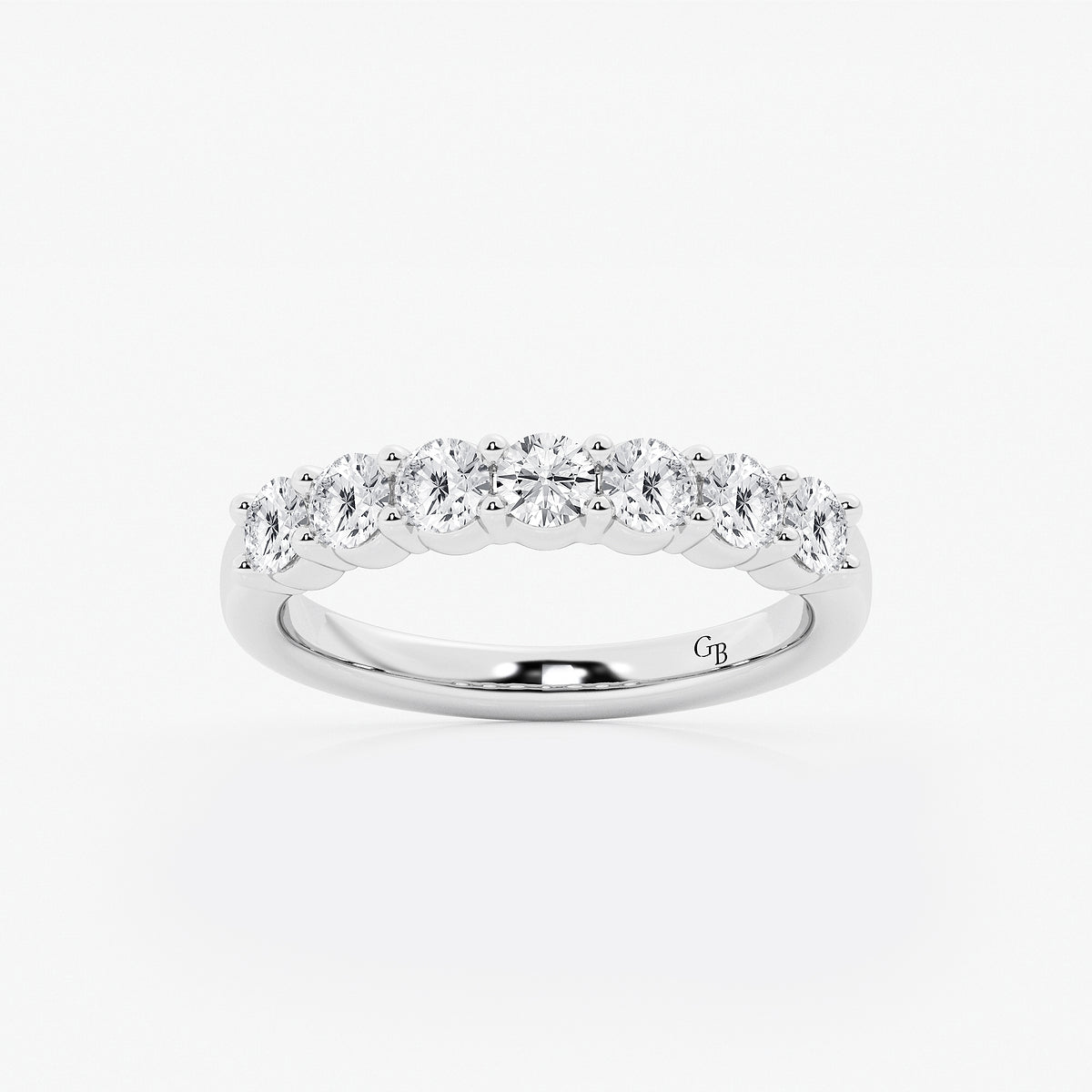 GWA105 - product video for 1 ctw Round Lab Grown Diamond Seven Stone Shared Prong Anniversary Band