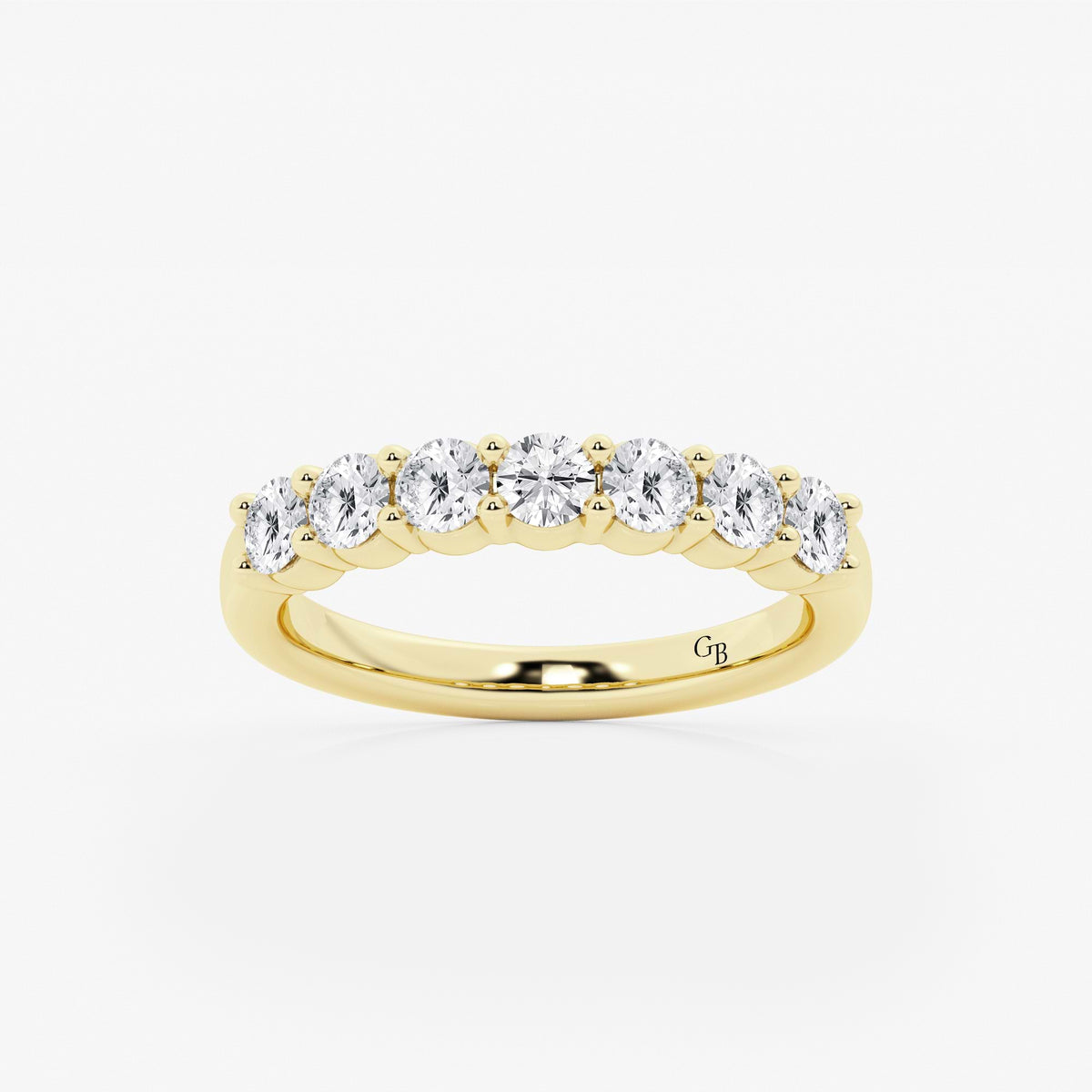 GWA105 - 1 ctw Round Lab Grown Diamond Seven Stone Shared Prong Anniversary Band