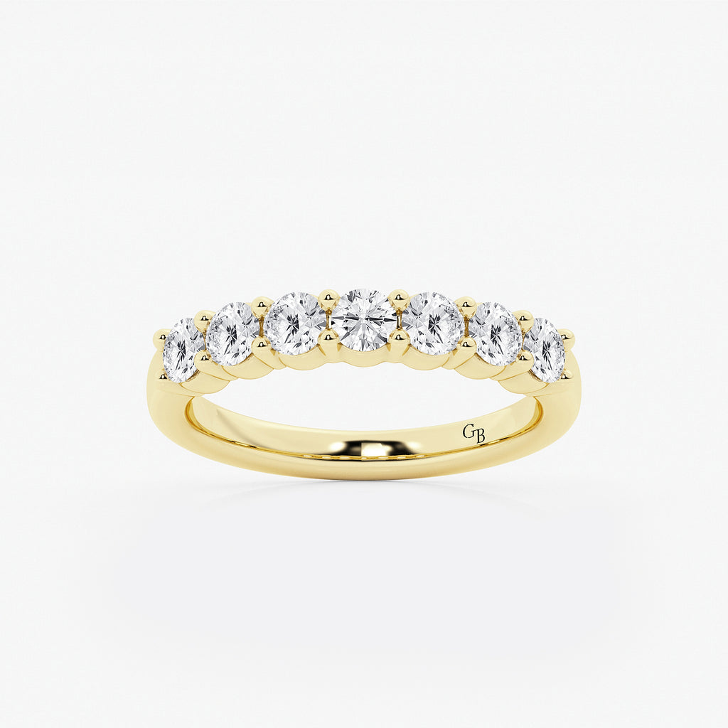 GWA105 - product video for 1 ctw Round Lab Grown Diamond Seven Stone Shared Prong Anniversary Band