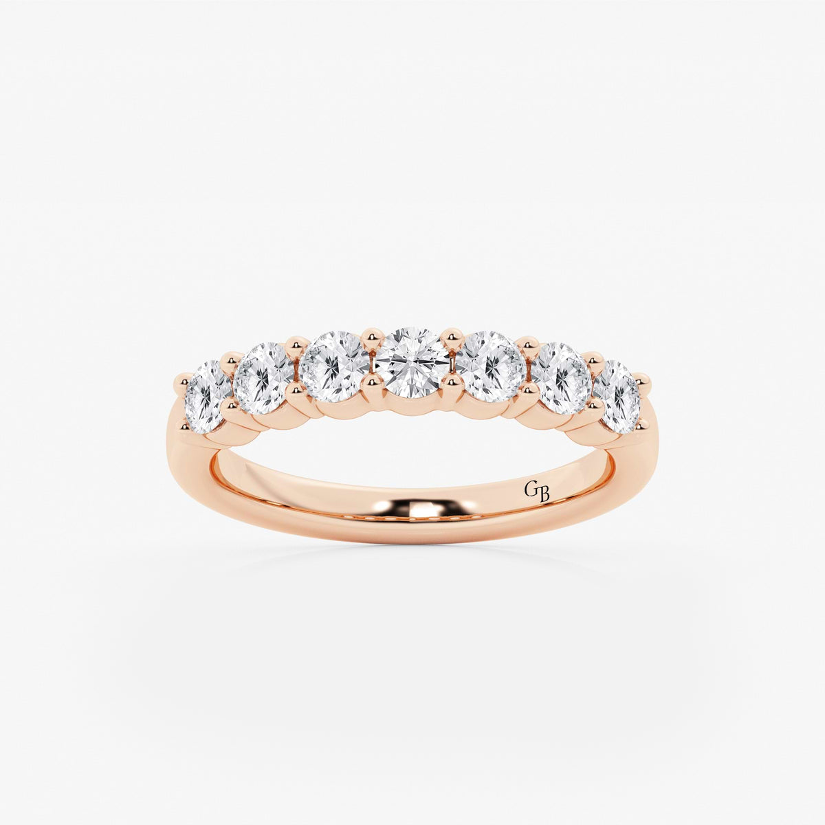 GWA105 - 1 ctw Round Lab Grown Diamond Seven Stone Shared Prong Anniversary Band