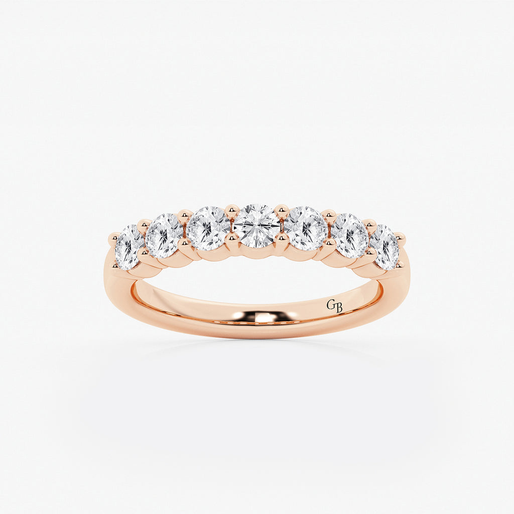 GWA105 - product video for 1 ctw Round Lab Grown Diamond Seven Stone Shared Prong Anniversary Band