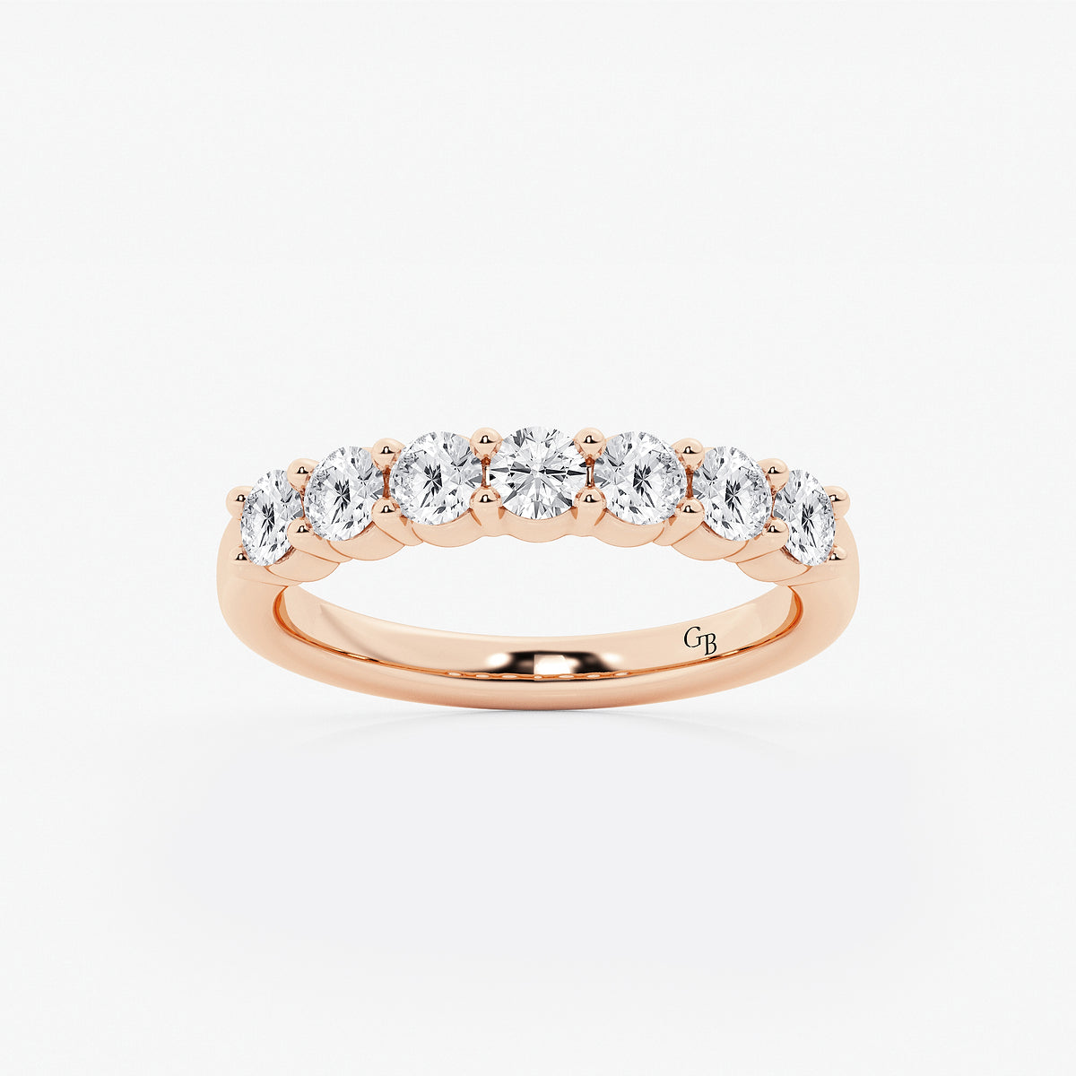 GWA105 - product video for 1 ctw Round Lab Grown Diamond Seven Stone Shared Prong Anniversary Band