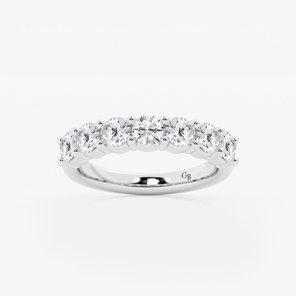 GWA105 - 2 ctw Round Lab Grown Diamond Seven Stone Shared Prong Anniversary Band