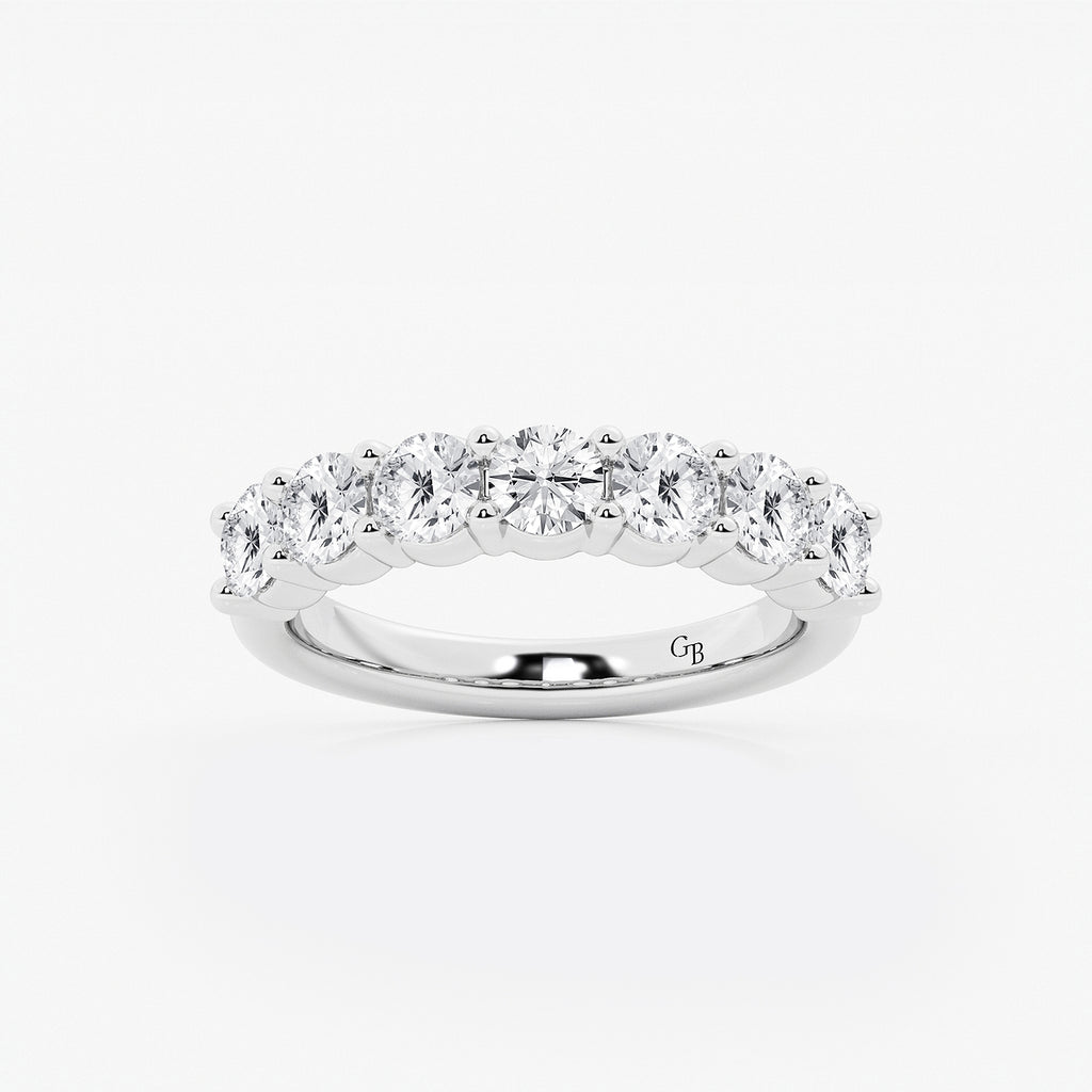 GWA105 - product video for 2 ctw Round Lab Grown Diamond Seven Stone Shared Prong Anniversary Band