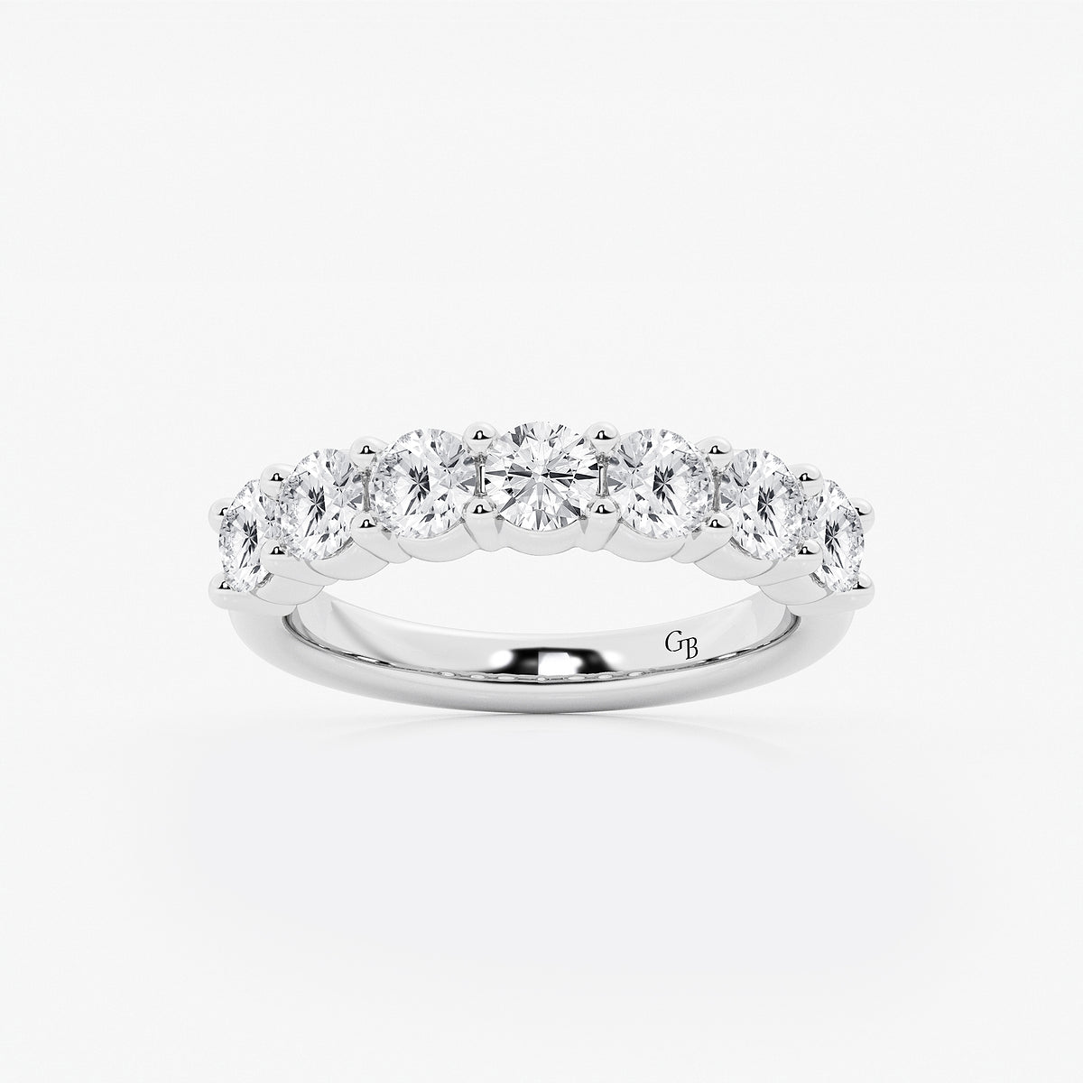 GWA105 - product video for 2 ctw Round Lab Grown Diamond Seven Stone Shared Prong Anniversary Band