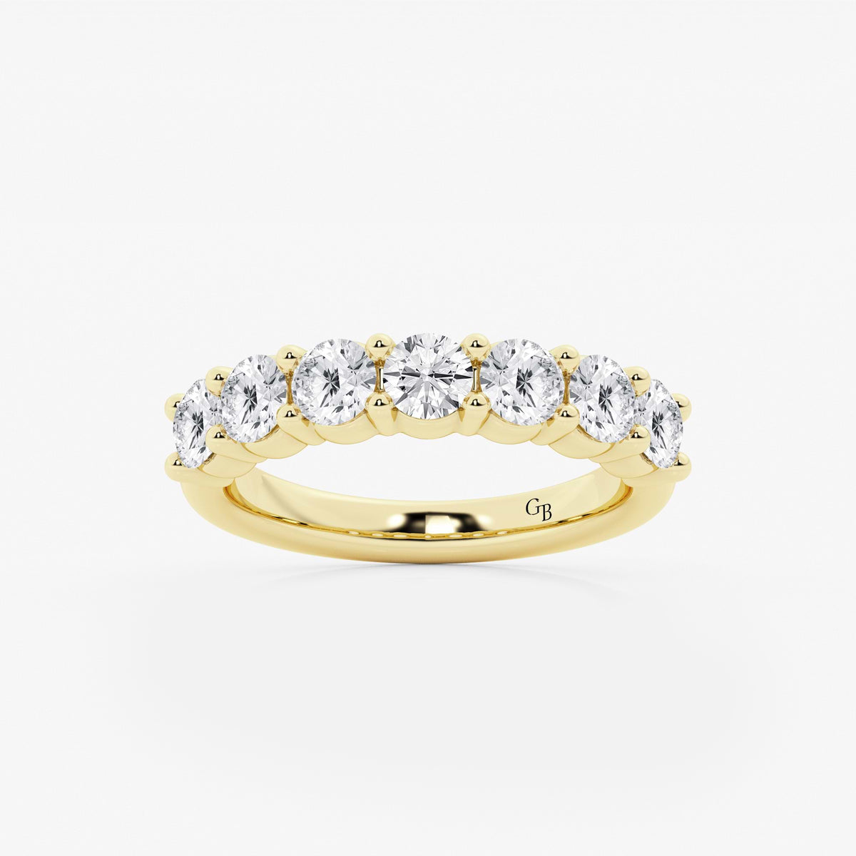 GWA105 - 2 ctw Round Lab Grown Diamond Seven Stone Shared Prong Anniversary Band