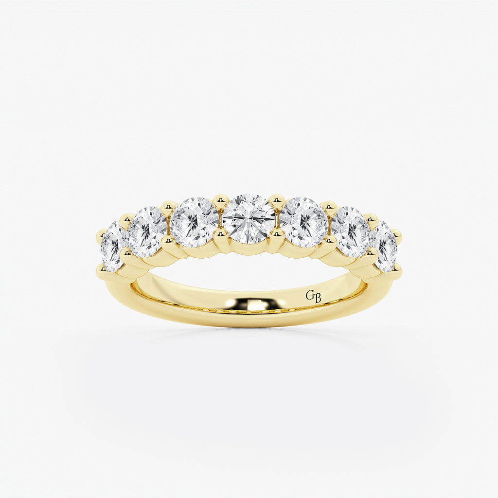 GWA105 - product video for 2 ctw Round Lab Grown Diamond Seven Stone Shared Prong Anniversary Band