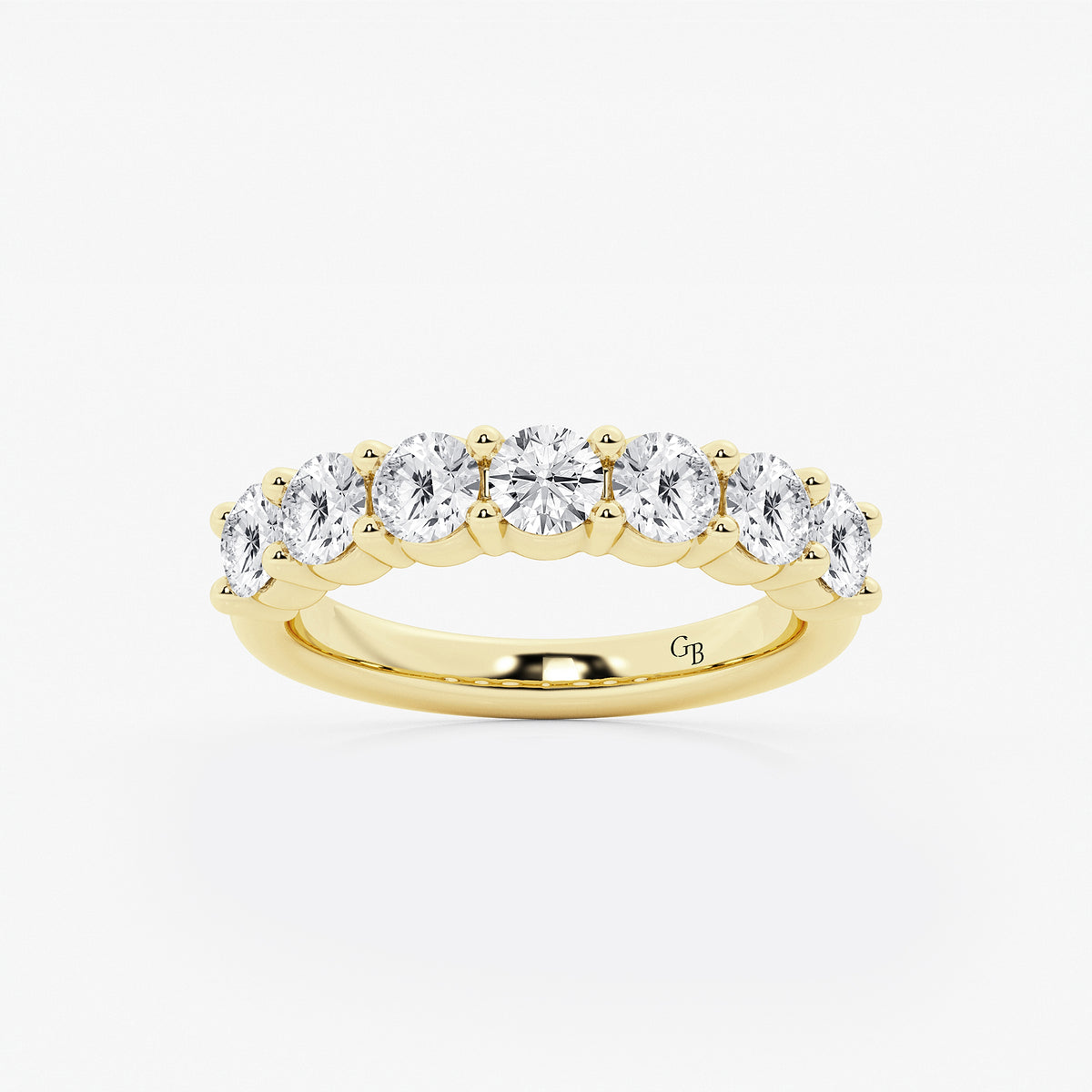 GWA105 - product video for 2 ctw Round Lab Grown Diamond Seven Stone Shared Prong Anniversary Band