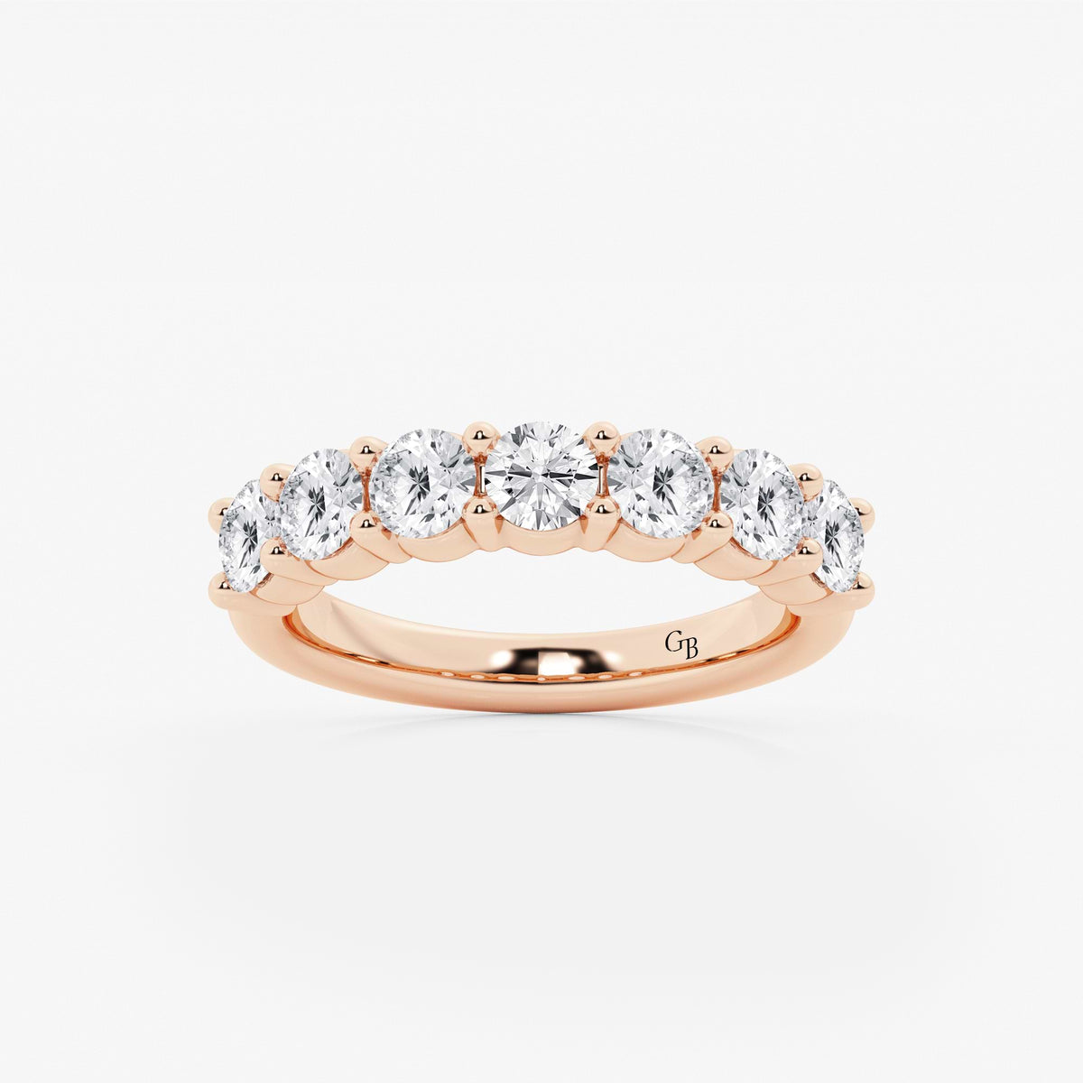 GWA105 - 2 ctw Round Lab Grown Diamond Seven Stone Shared Prong Anniversary Band