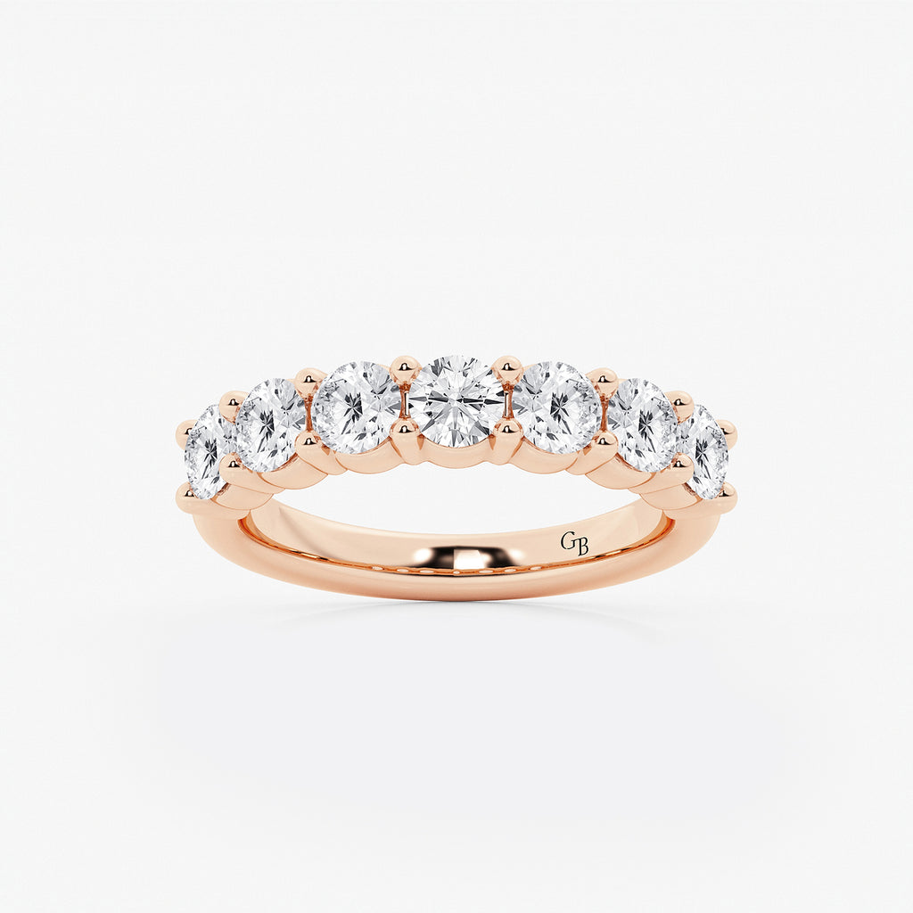 GWA105 - product video for 2 ctw Round Lab Grown Diamond Seven Stone Shared Prong Anniversary Band