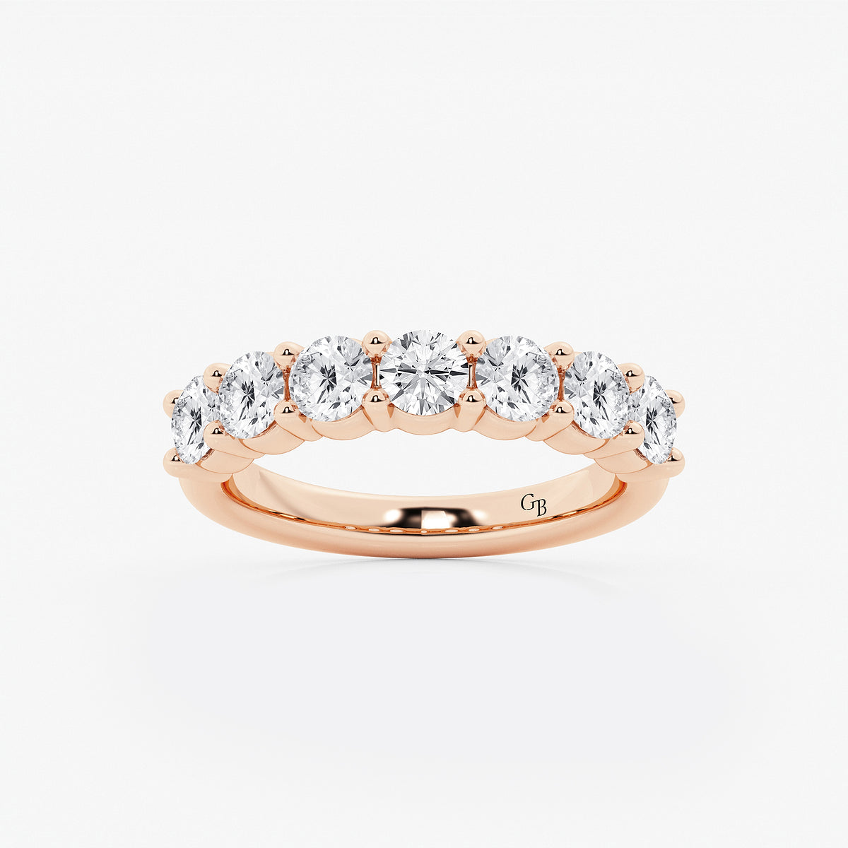 GWA105 - product video for 2 ctw Round Lab Grown Diamond Seven Stone Shared Prong Anniversary Band
