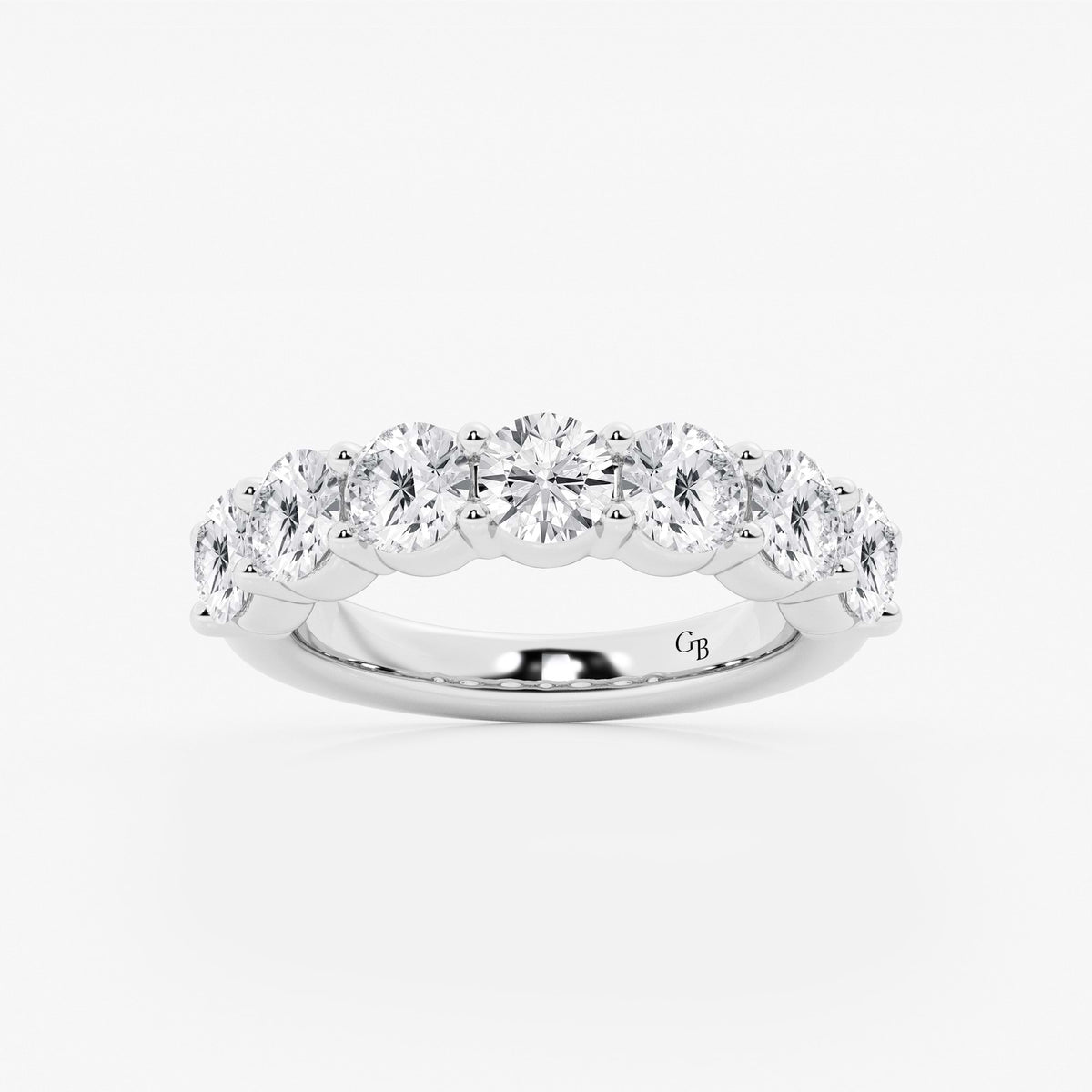 GWA105 - 3 ctw Round Lab Grown Diamond Seven Stone Shared Prong Anniversary Band