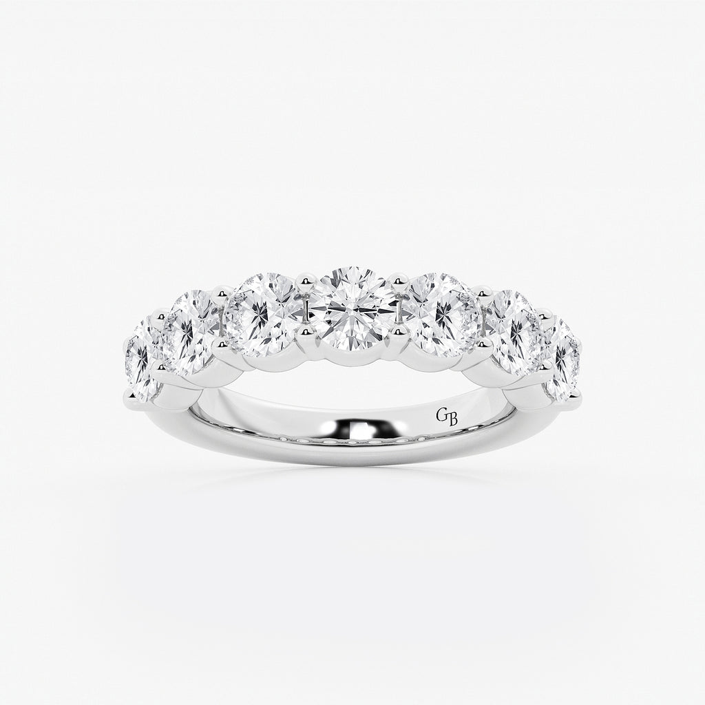 GWA105 - product video for 3 ctw Round Lab Grown Diamond Seven Stone Shared Prong Anniversary Band