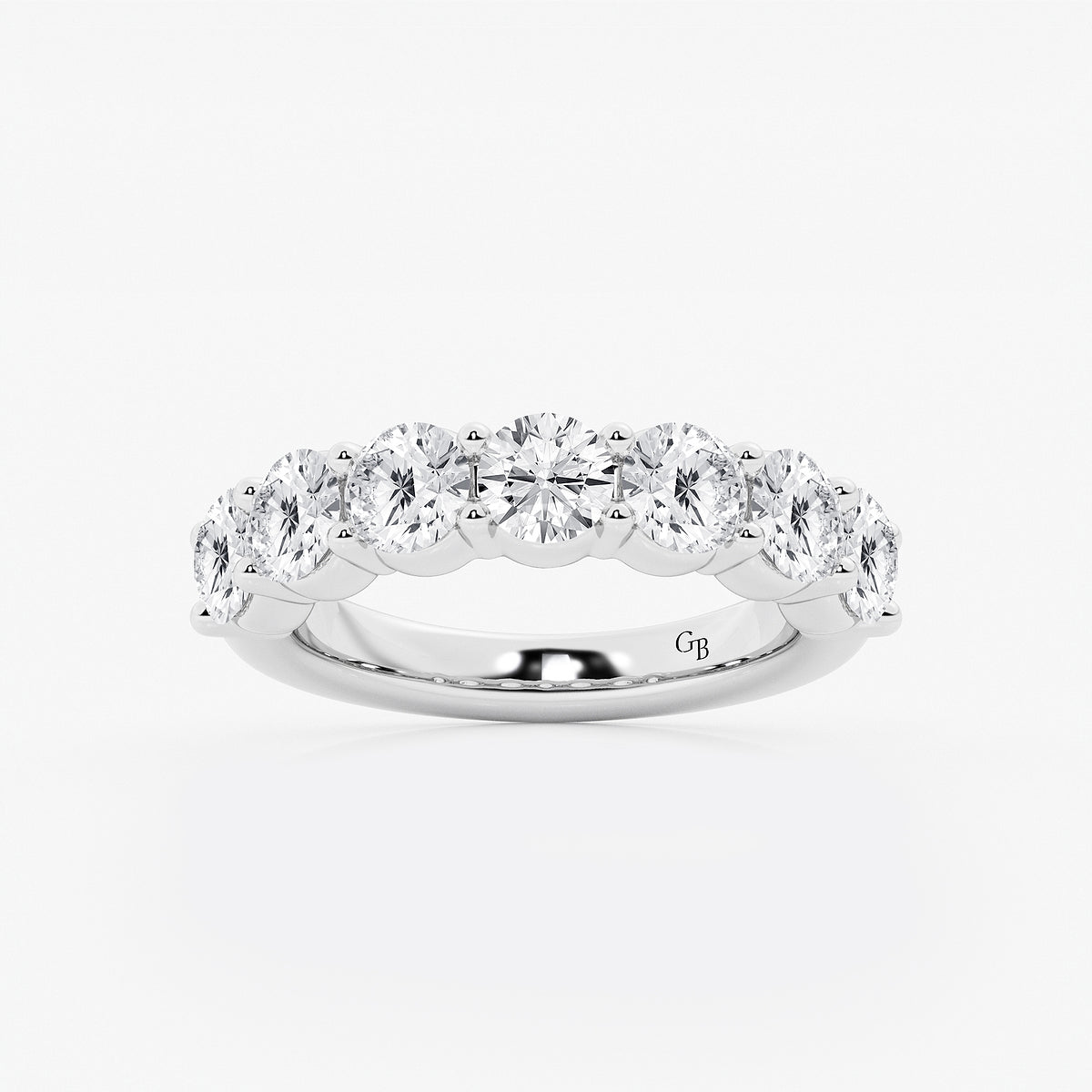 GWA105 - product video for 3 ctw Round Lab Grown Diamond Seven Stone Shared Prong Anniversary Band