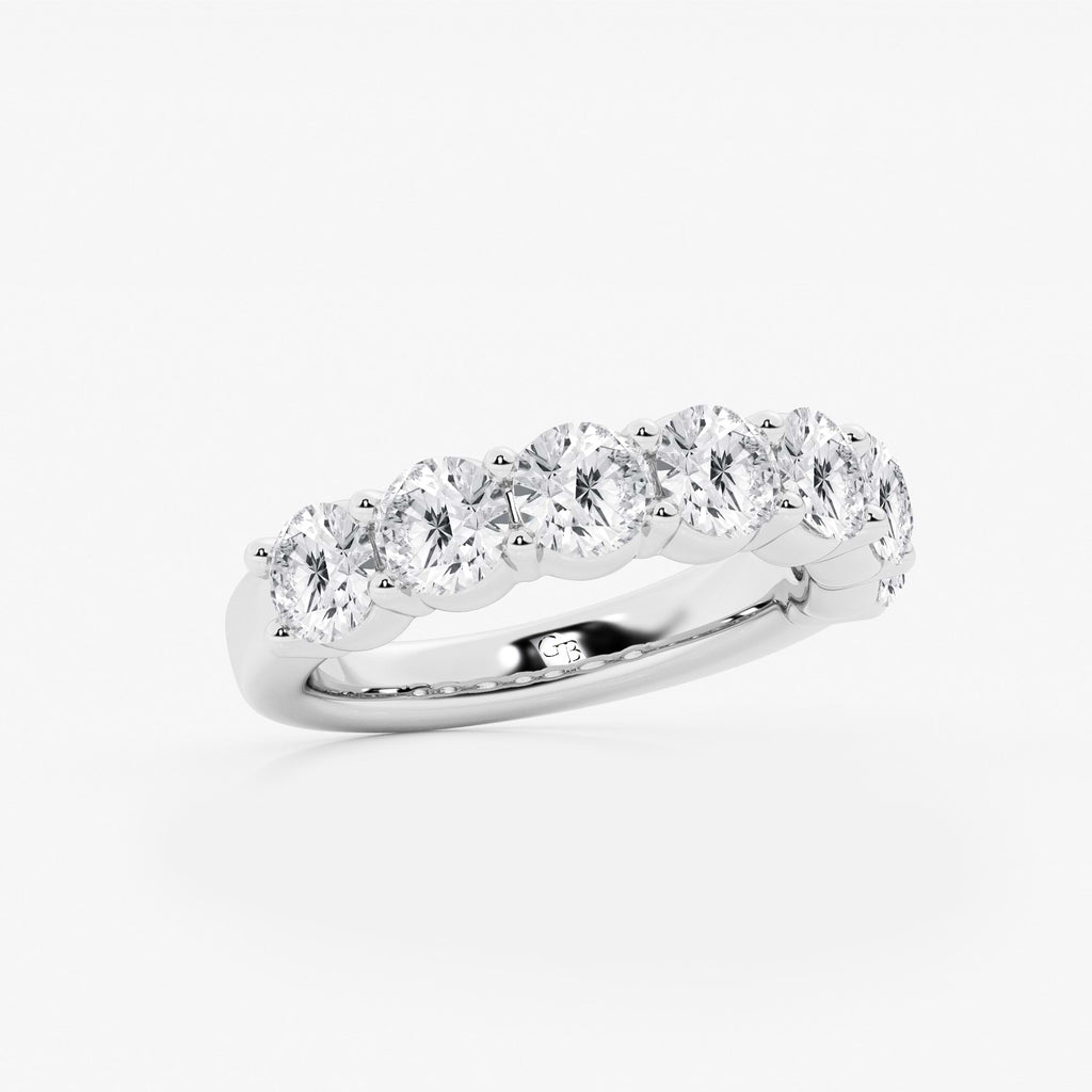 GWA105 - Additional Image 1 for  3 ctw Round Lab Grown Diamond Seven Stone Shared Prong Anniversary Band