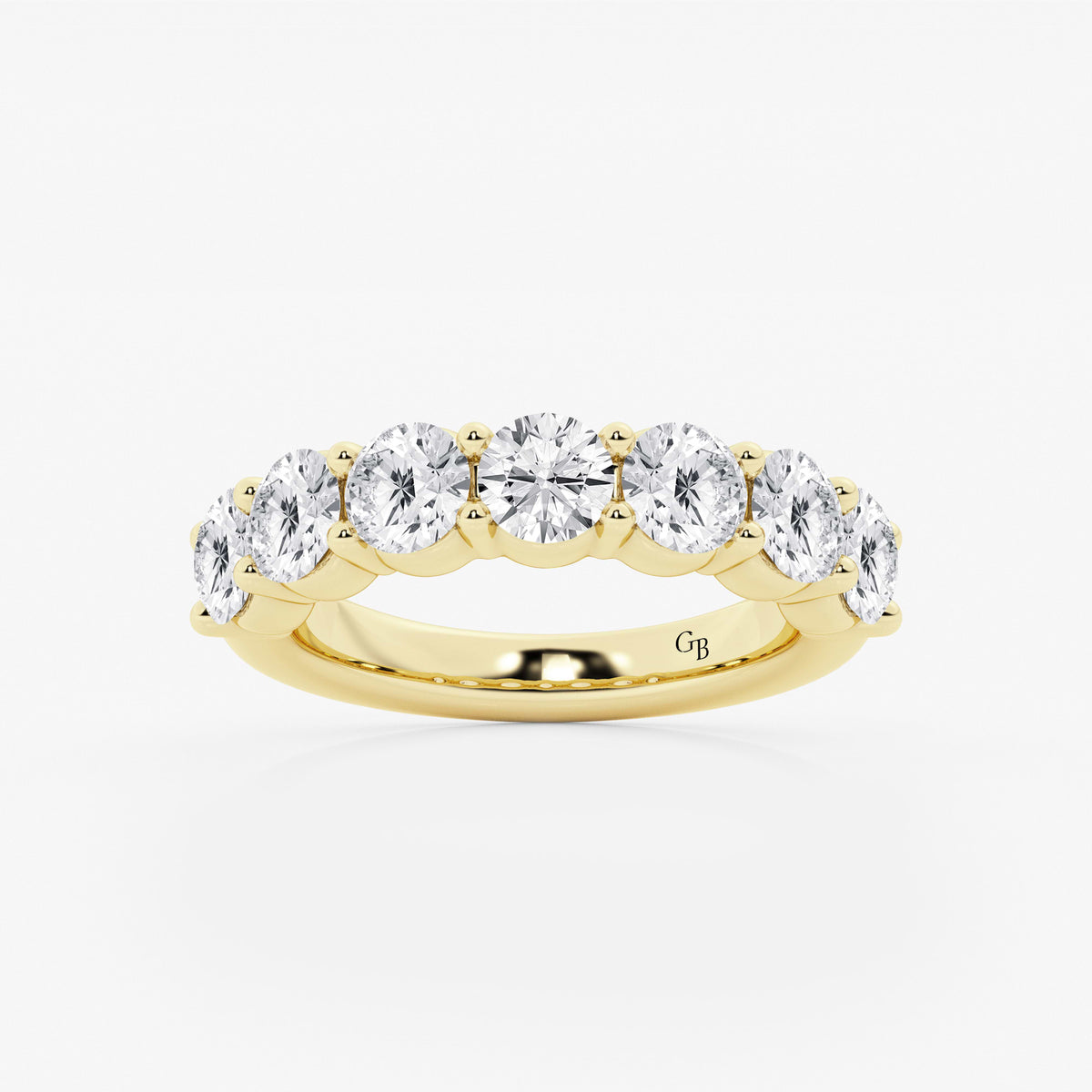 GWA105 - 3 ctw Round Lab Grown Diamond Seven Stone Shared Prong Anniversary Band