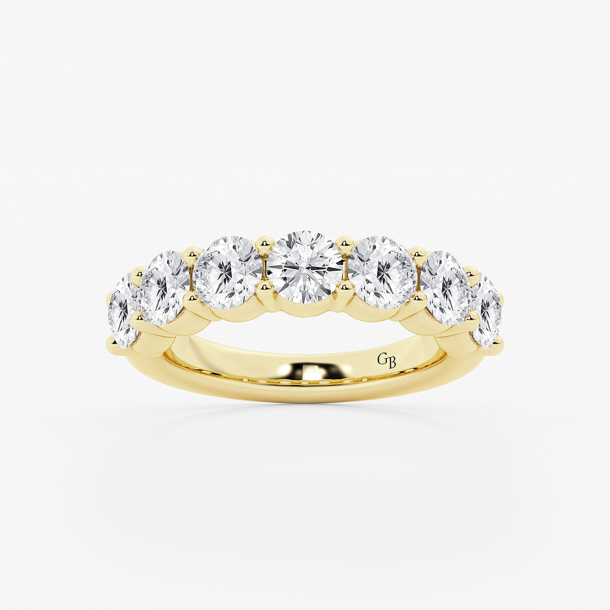 GWA105 - product video for 3 ctw Round Lab Grown Diamond Seven Stone Shared Prong Anniversary Band