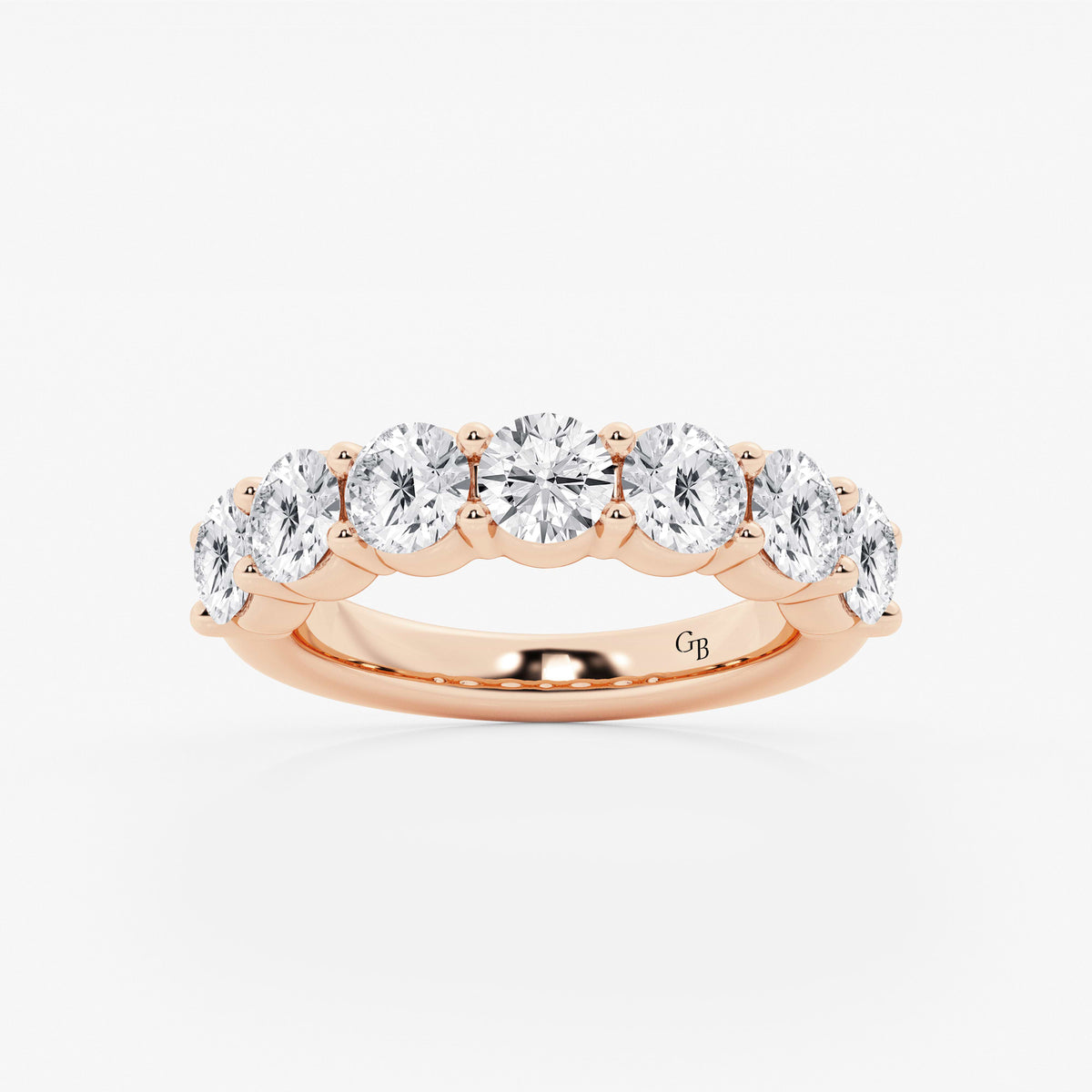 GWA105 - 3 ctw Round Lab Grown Diamond Seven Stone Shared Prong Anniversary Band