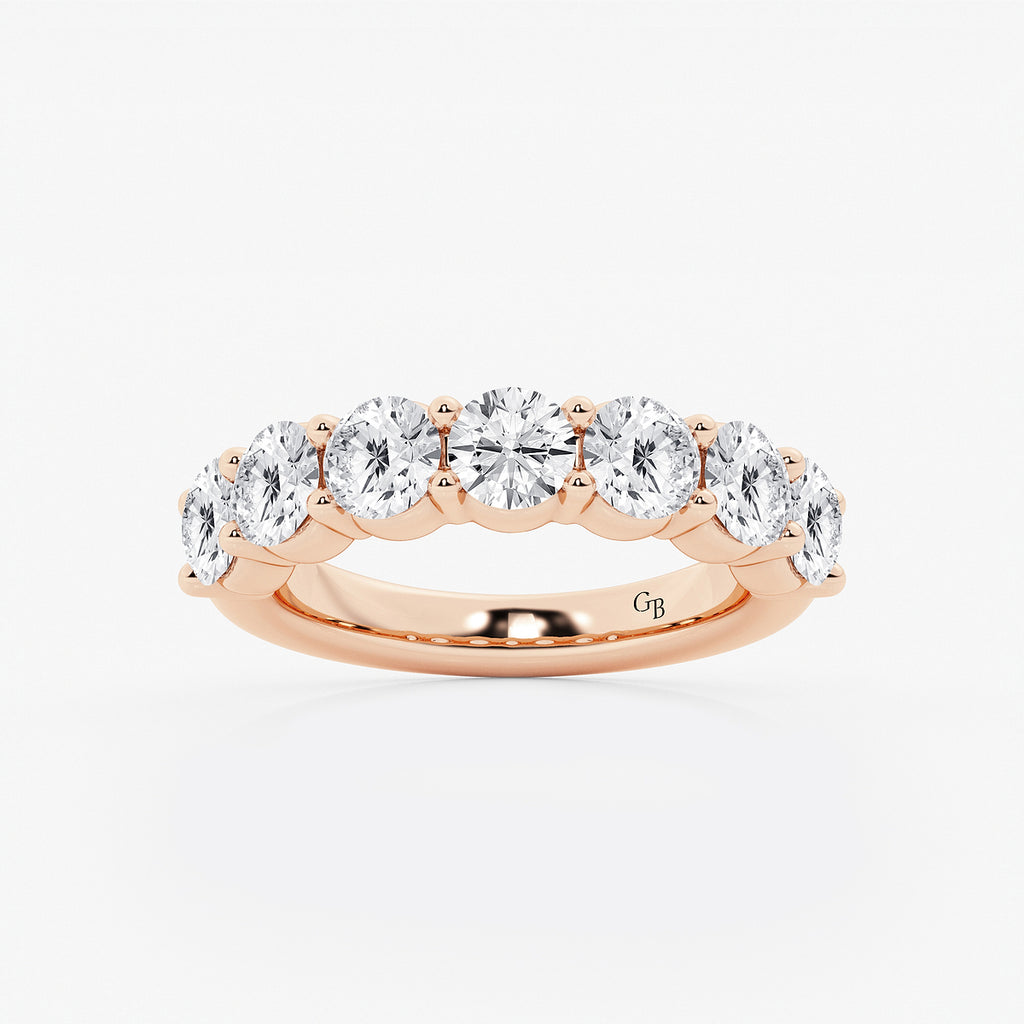 GWA105 - product video for 3 ctw Round Lab Grown Diamond Seven Stone Shared Prong Anniversary Band