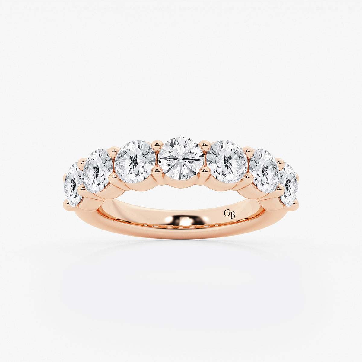 GWA105 - product video for 3 ctw Round Lab Grown Diamond Seven Stone Shared Prong Anniversary Band