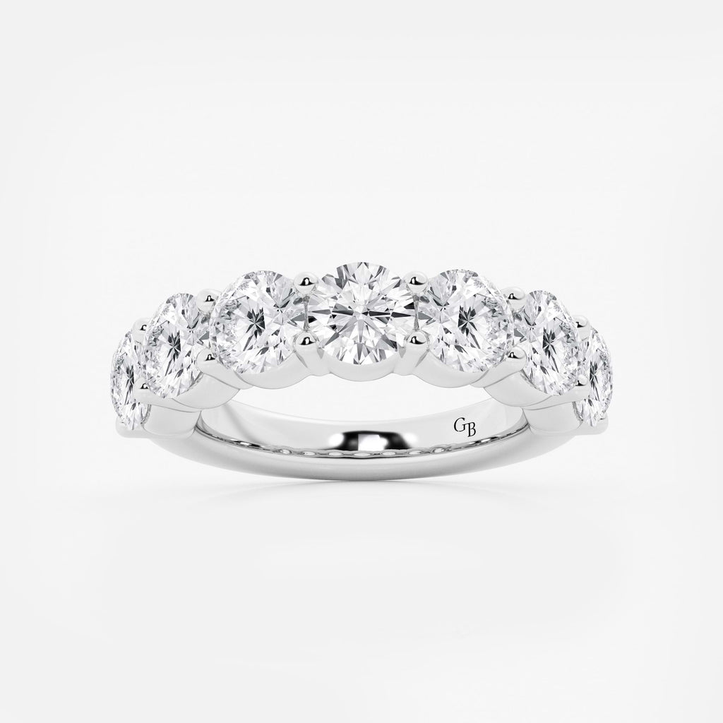 GWA105 - 4 ctw Round Lab Grown Diamond Seven Stone Shared Prong Anniversary Band