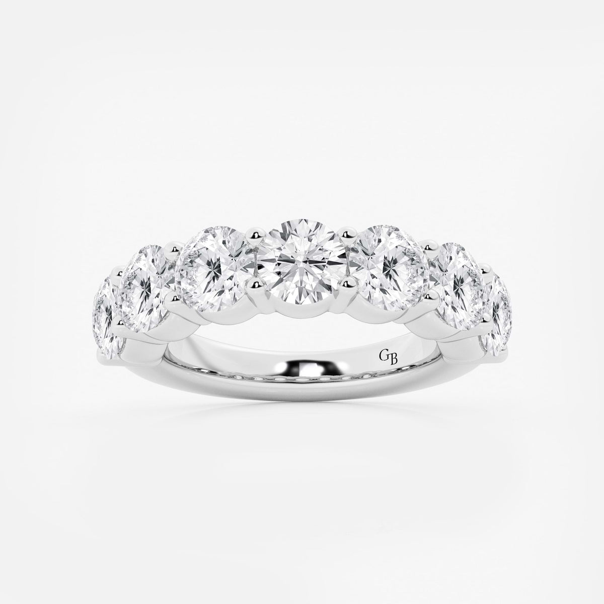 GWA105 - 4 ctw Round Lab Grown Diamond Seven Stone Shared Prong Anniversary Band