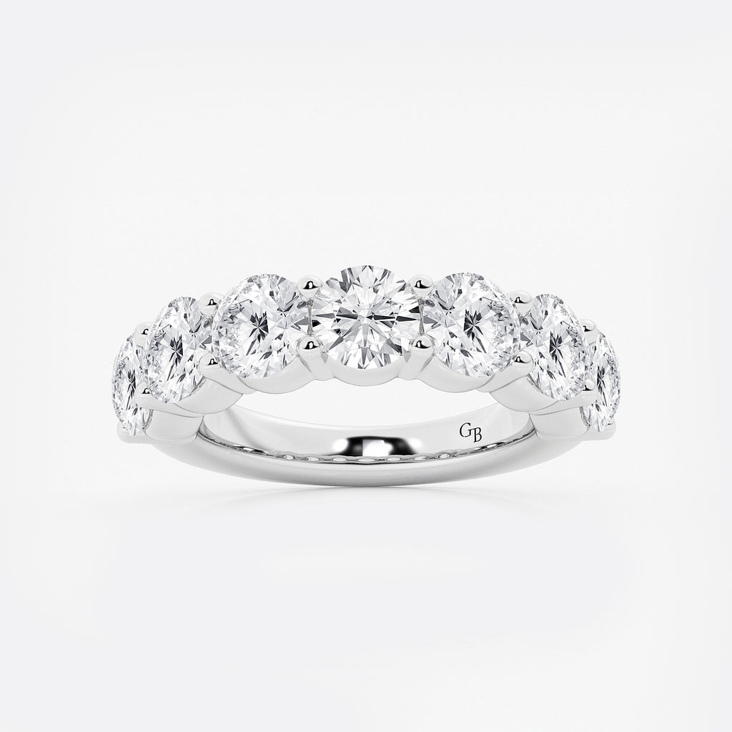 GWA105 - product video for 4 ctw Round Lab Grown Diamond Seven Stone Shared Prong Anniversary Band