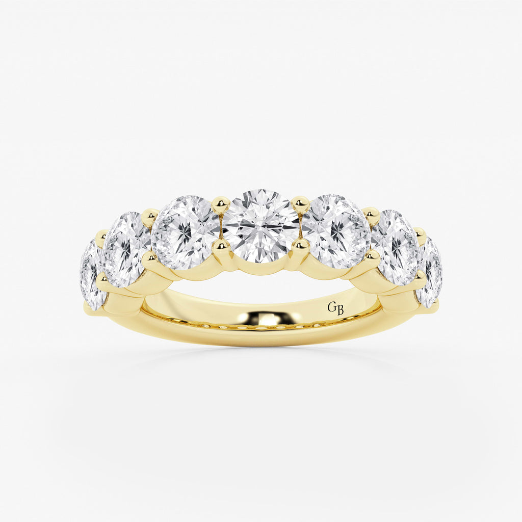 GWA105 - 4 ctw Round Lab Grown Diamond Seven Stone Shared Prong Anniversary Band
