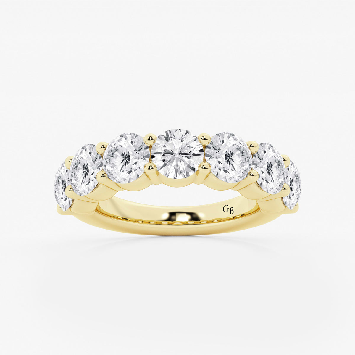 GWA105 - 4 ctw Round Lab Grown Diamond Seven Stone Shared Prong Anniversary Band
