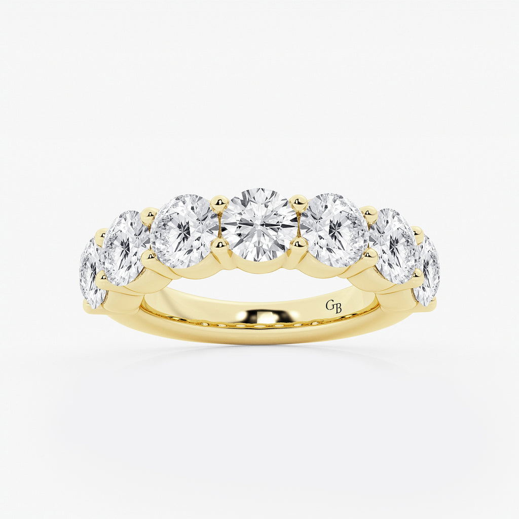 GWA105 - product video for 4 ctw Round Lab Grown Diamond Seven Stone Shared Prong Anniversary Band