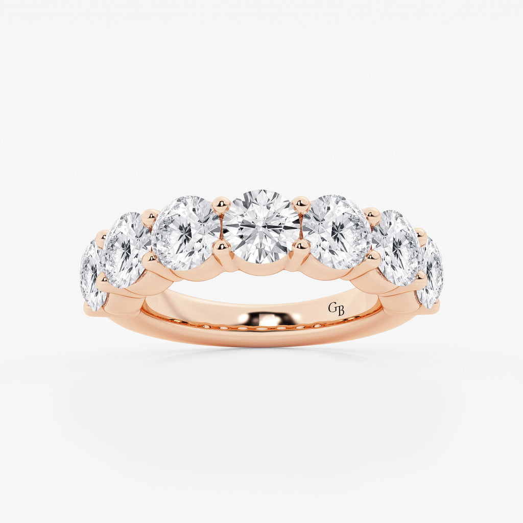 GWA105 - 4 ctw Round Lab Grown Diamond Seven Stone Shared Prong Anniversary Band