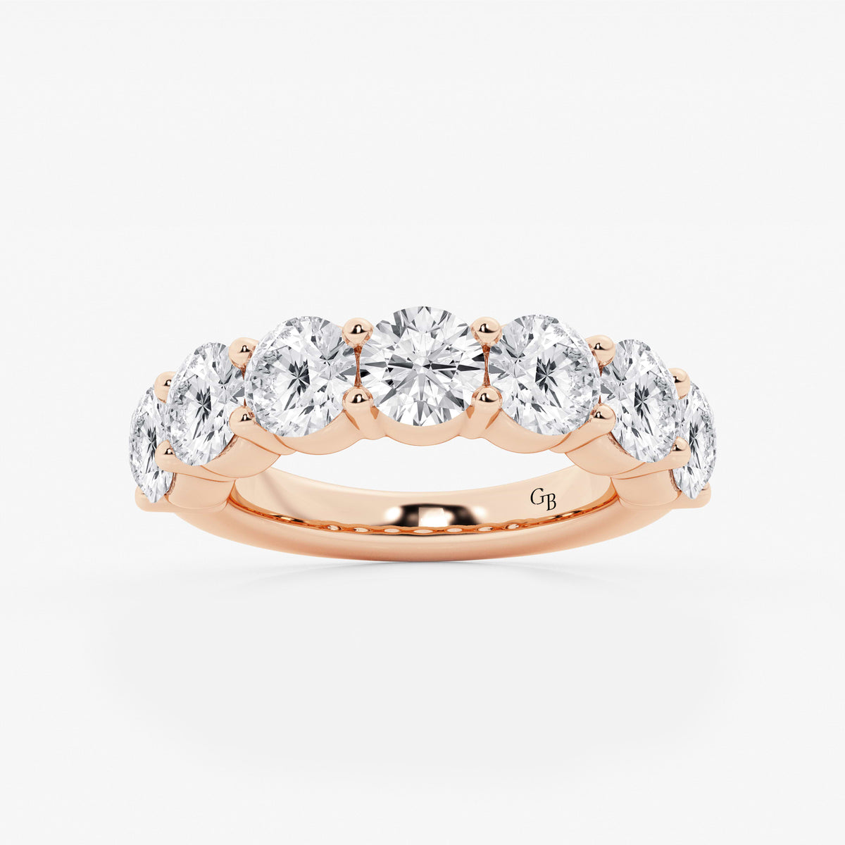 GWA105 - 4 ctw Round Lab Grown Diamond Seven Stone Shared Prong Anniversary Band