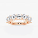 GWA105 - product video for 4 ctw Round Lab Grown Diamond Seven Stone Shared Prong Anniversary Band
