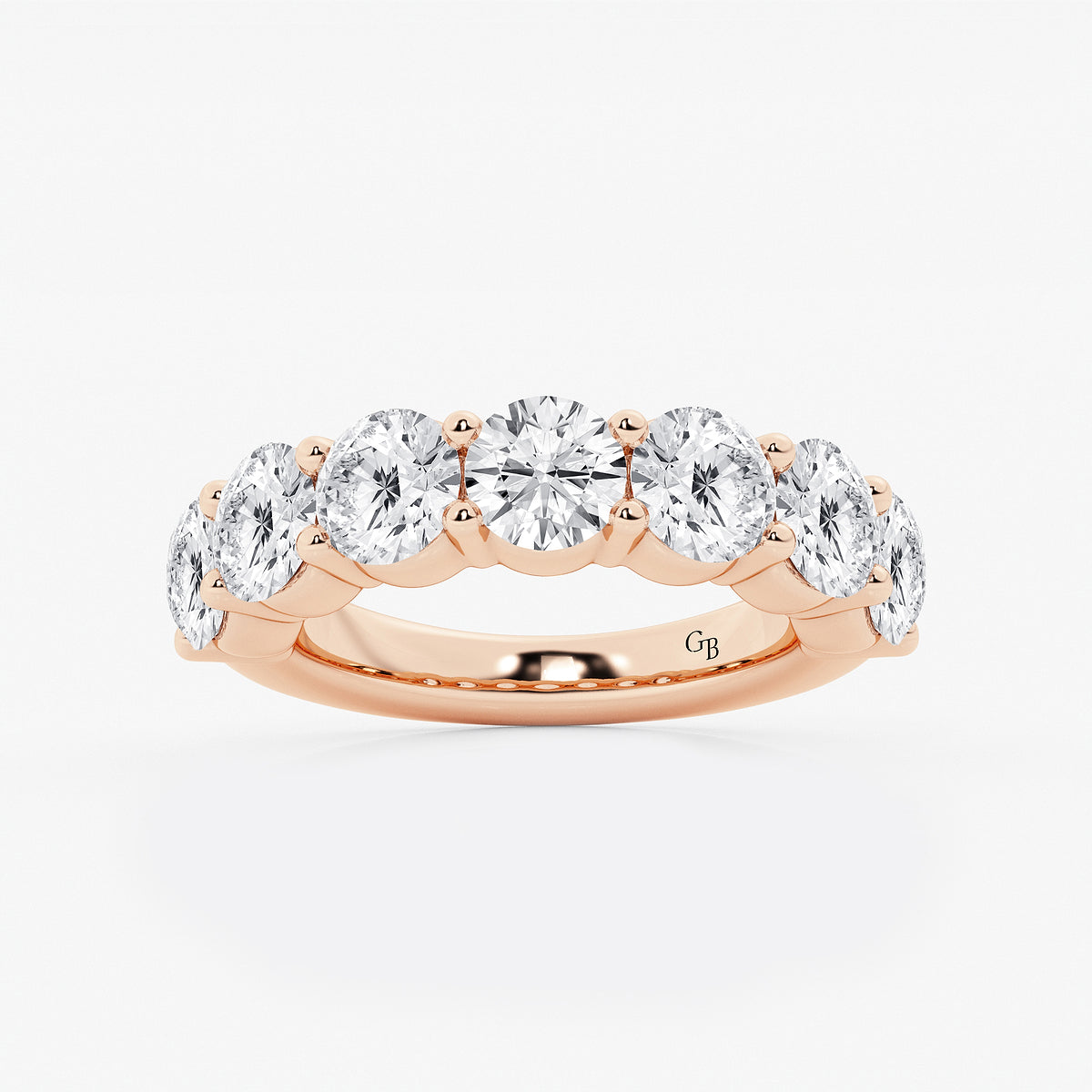 GWA105 - product video for 4 ctw Round Lab Grown Diamond Seven Stone Shared Prong Anniversary Band