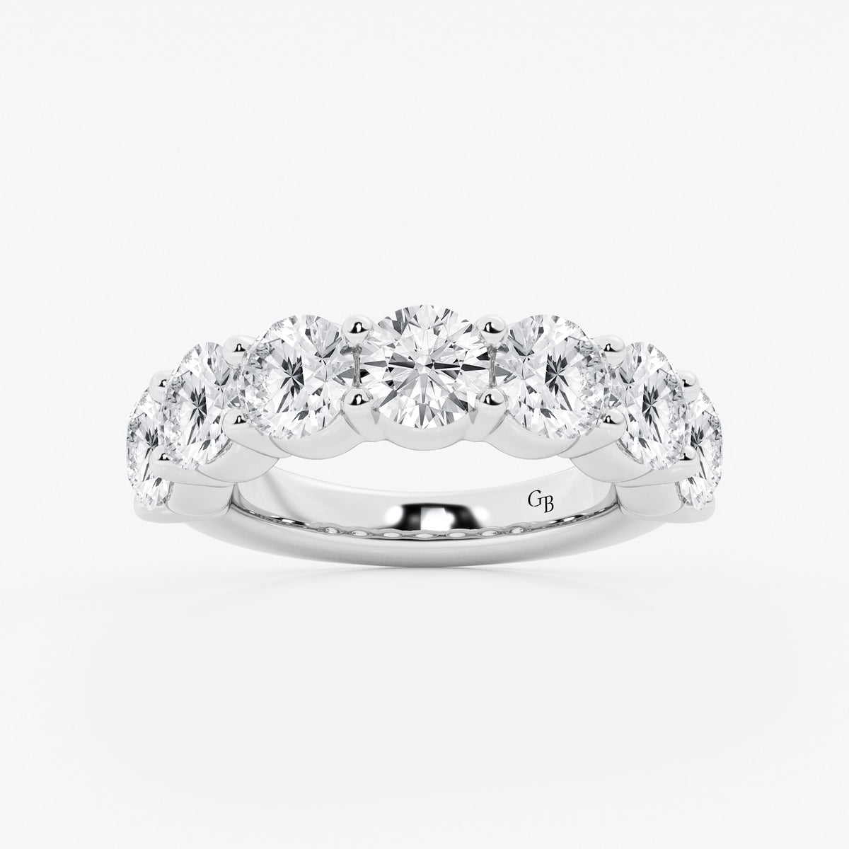 GWA105 - 5 ctw Round Lab Grown Diamond Seven Stone Shared Prong Anniversary Band