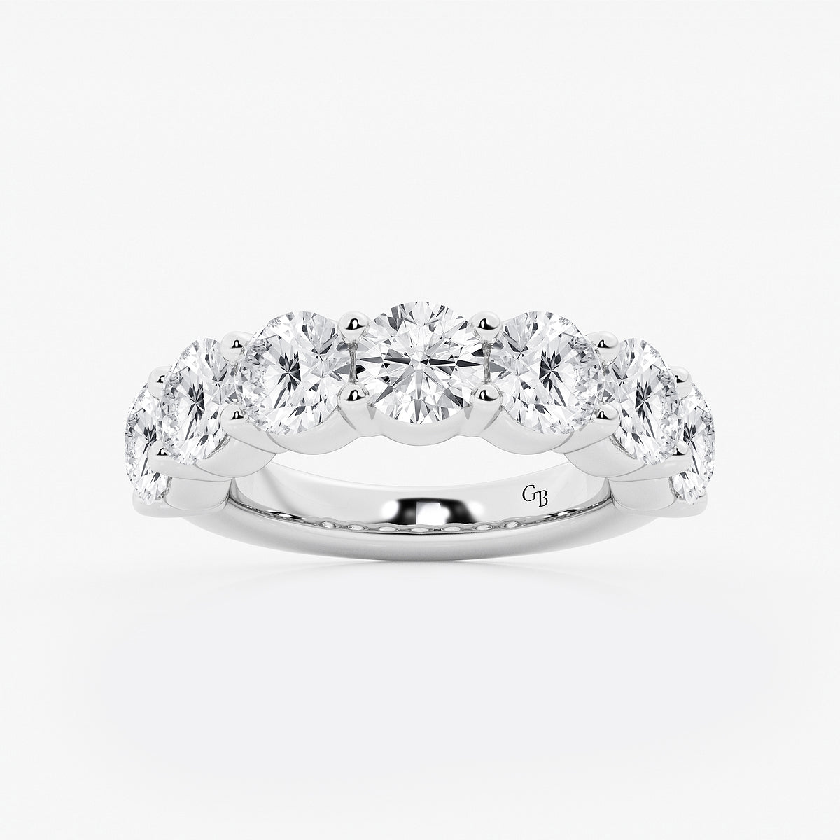 GWA105 - product video for 5 ctw Round Lab Grown Diamond Seven Stone Shared Prong Anniversary Band