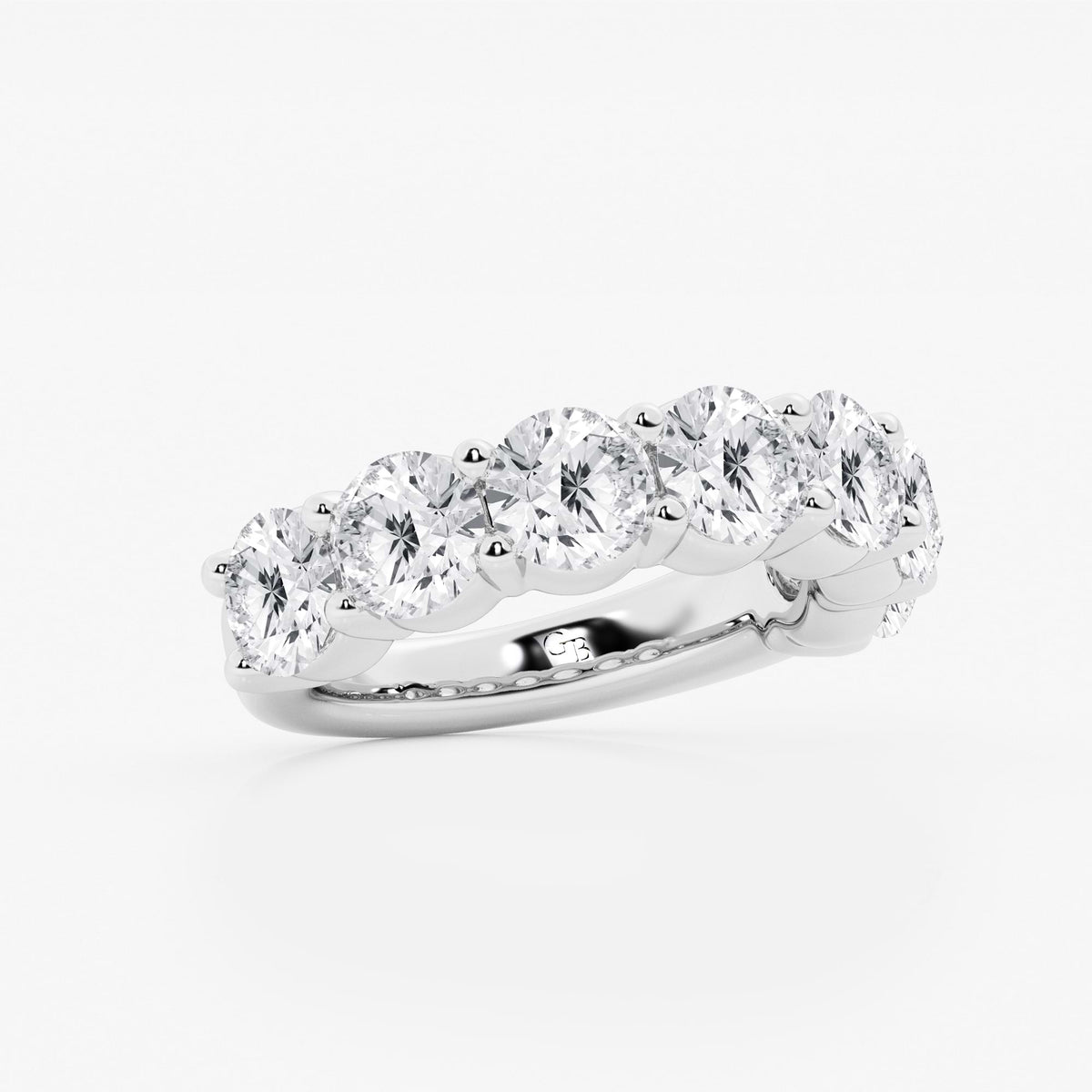 GWA105 - Additional Image 1 for  5 ctw Round Lab Grown Diamond Seven Stone Shared Prong Anniversary Band