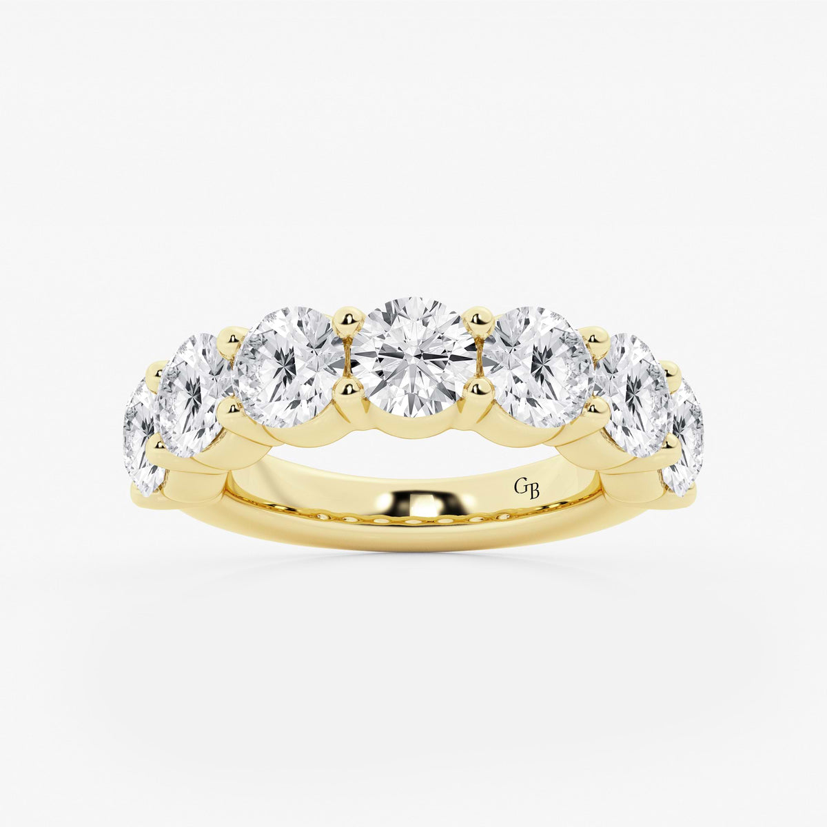 GWA105 - 5 ctw Round Lab Grown Diamond Seven Stone Shared Prong Anniversary Band